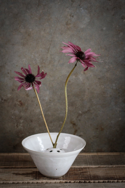 Skål vase med flower frog