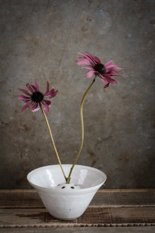 Skål vase med flower frog