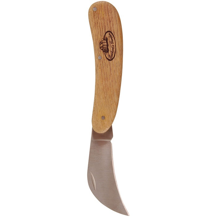 Foldbar podekniv med håndtag af asketræ